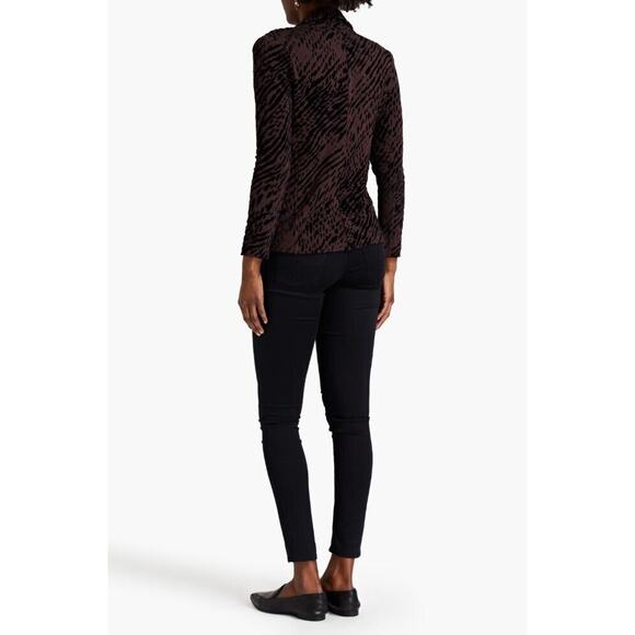 MAJESTIC FILATURES Burnout Animal Print Flocked Fleece Jersey Blazer 1 S $265 - Picture 10 of 10